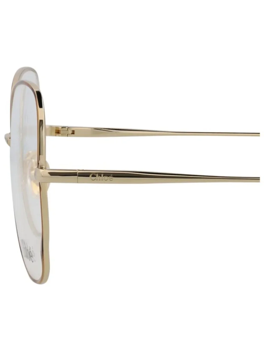 New Chloé Women's Eyeglasses Cat Eye Metal Frame Havana Gold Transparent